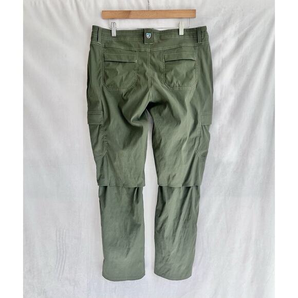 Kuhl Pants Nylon Cargo Roll Up Legs Women Green Sz 14 Reg Lightweight Hiking EUC - Picture 2 of 8